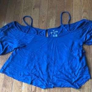 Wm XS Am Eagle Soft/Sexy T strap/sleeve crop top
